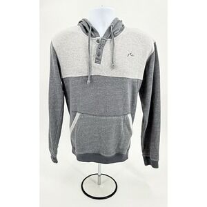Rusty Surf Gear Vintage 90's Two Tone Grey Fleece Pocket Hoodie Men's Small S
